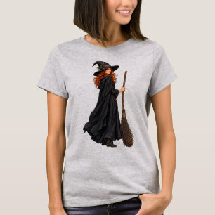Besen und Hexenzauberin T-Shirt