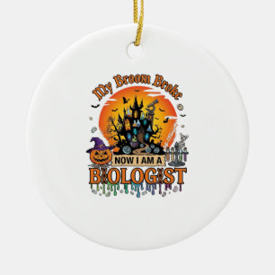 Besen zerbrach Biologe Halloween Verfluchtes Schlo Keramik Ornament