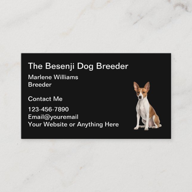 Besenji Chien éleveur Et Secourir Cartes de visite (Devant)