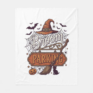 Besenparkplatz Halloween Hexenhut Besenstiel Schwa Fleecedecke