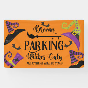 Besenparkplatz Hexenhut Fledermaus Halloween Lusti Banner