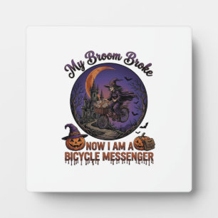 Besensch Sweep Fahrrad Kurier Hexe Halloween Mond Fotoplatte