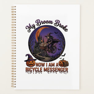 Besensch Sweep Fahrrad Kurier Hexe Halloween Mond Planer