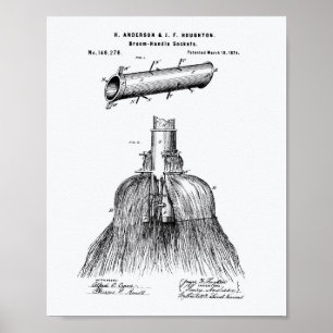 Besenstiel Fassungen 1874 Patent Kunst Weißen Papi Poster