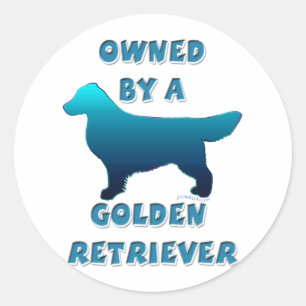 Besessen durch ein golden retriever runder aufkleber