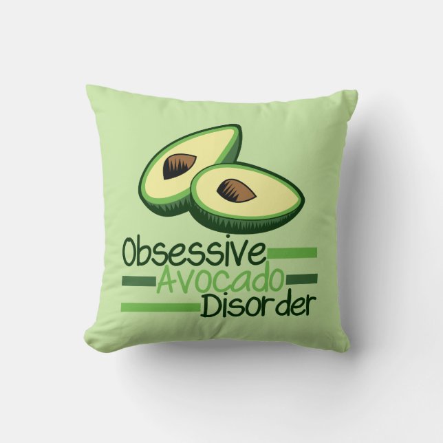 Besessene Avocado-Störungs-cooles Grün Kissen (Vorderseite)