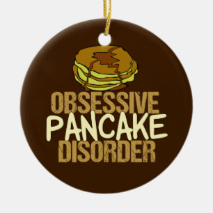 Besessene Pfannkuchen-Störungs-lustiges Frühstück Keramik Ornament
