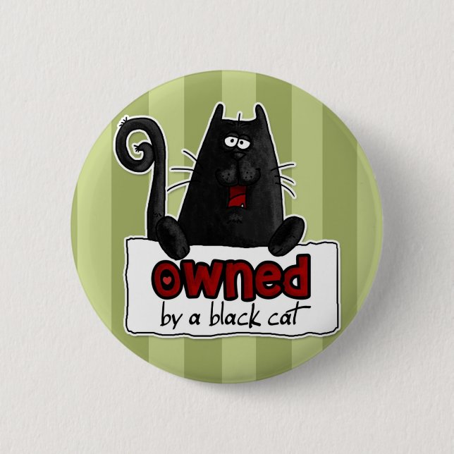 besessene schwarze Katze Button (Vorderseite)
