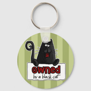 besessene schwarze Katze Schlüsselanhänger