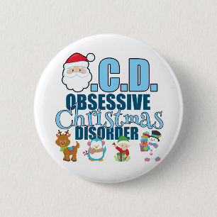 Besessene Weihnachtsstörung (blau) Button