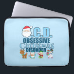 Besessene Weihnachtsstörung (blau) Laptopschutzhülle<br><div class="desc">Ich habe besessene Weihnachtsstörung. Ich werde mit allen niedlichen Sachen für den Weihnachtsfeiertag besessen gewesen. Sankt,  Ren,  Elfe und alle Spaß Weihnachtsikonen. Bilder durch prettygrafik.com</div>