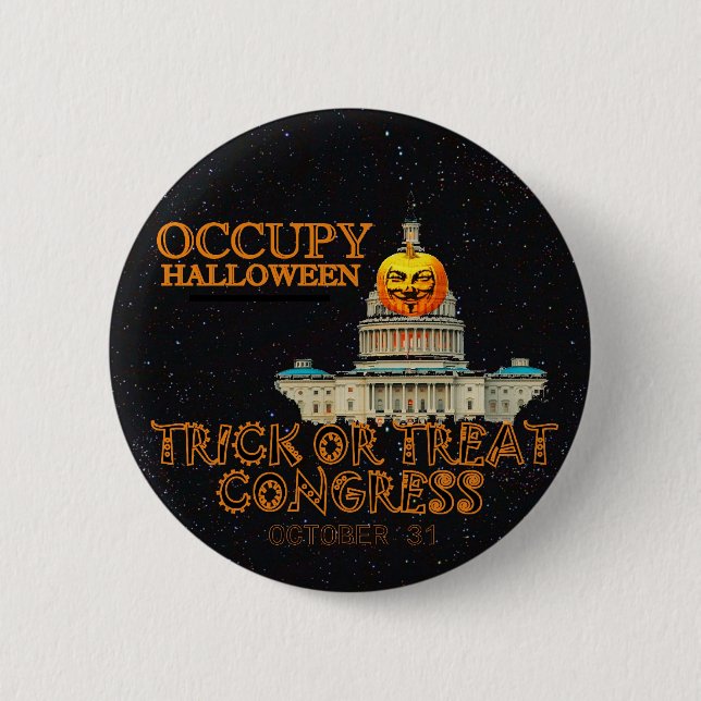 Besetzen Sie Halloween am 31. Oktober Button (Vorderseite)