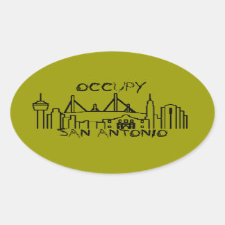 Besetzen Sie San Antonio Ovaler Aufkleber