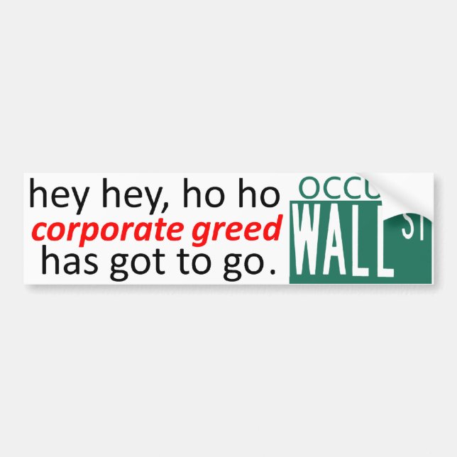 Besetzen Sie Wall Street, he, das Autoaufkleber (Vorne)