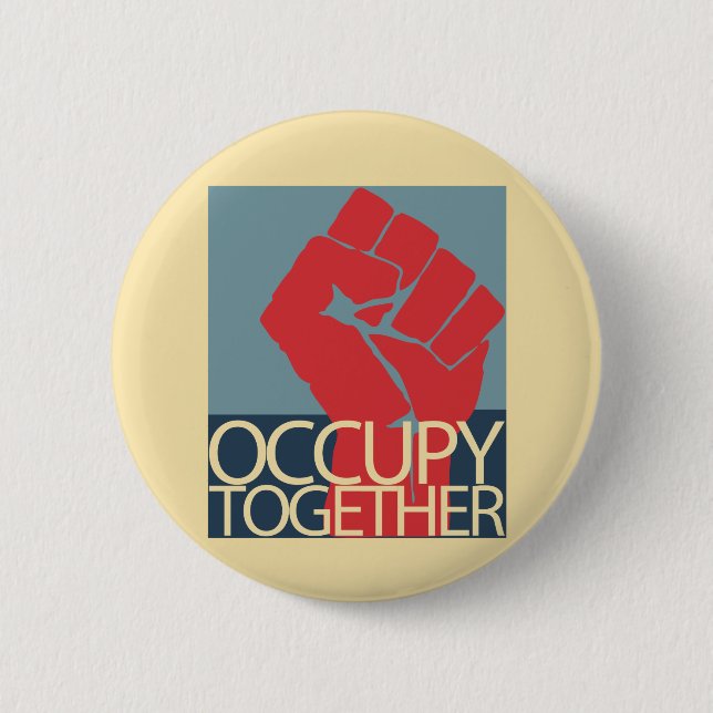 Besetzen Sie zusammen Protest-Kunst-Occupy Wall Button (Vorderseite)