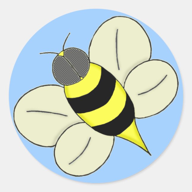 Besetzte Biene Runder Aufkleber (Vorderseite)