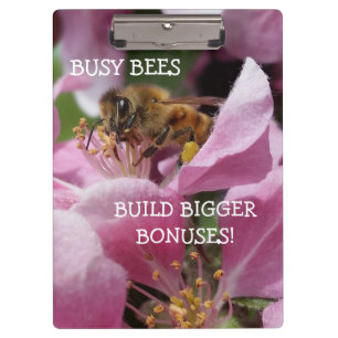 Besetzte Bienen bauen stärkere Boni Rosa Blume Klemmbrett