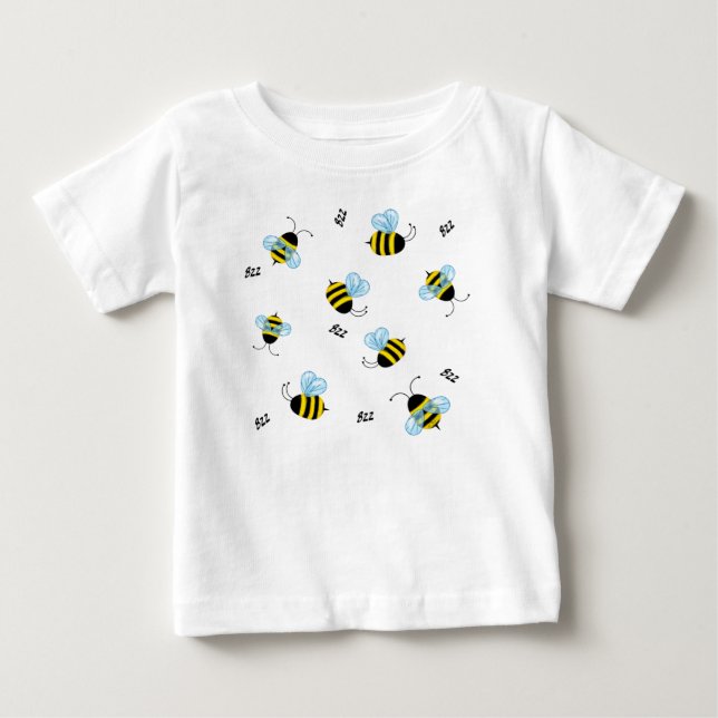 Besetzte Buzzing Bienen Gender Neutral Baby T-shirt (Vorderseite)