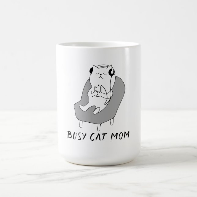 Besetzte Cat-Mama Kaffeetasse (Mittel)