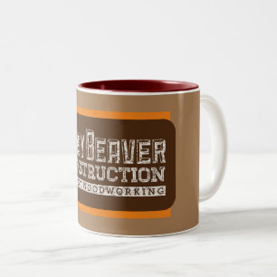 Besetzter Biber Bau White Gfx Brown Orange BG Zweifarbige Tasse