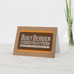 Besetzter Biber Bau White Gfx Brown Orange Feiertagskarte