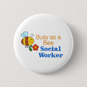 Besetzter Sozialarbeiter Button