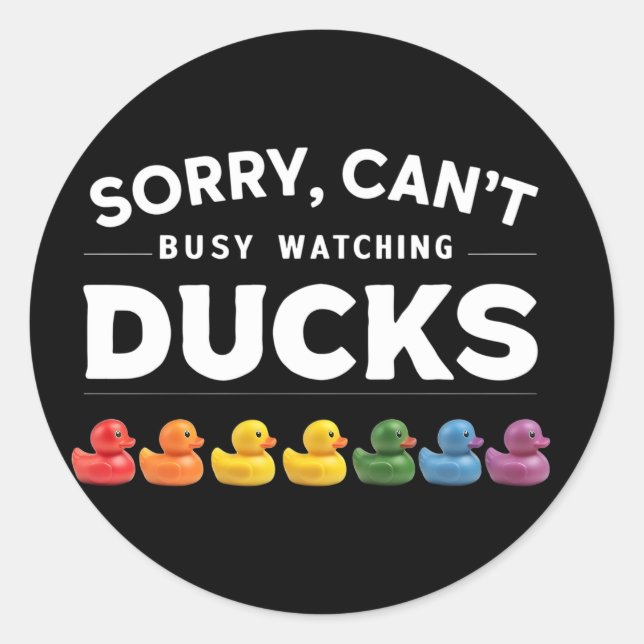 Besetztes Uhrendesign für Ducks Rubber Duck Runder Aufkleber (Vorderseite)