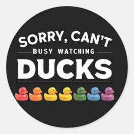 Besetztes Uhrendesign für Ducks Rubber Duck Runder Aufkleber