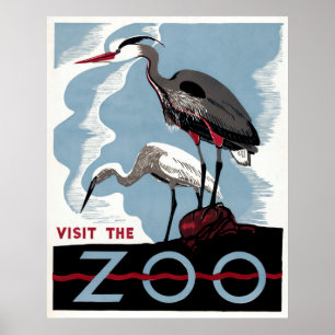 Besichtigen Sie den Zoo - Reise WPA Poster