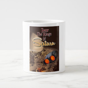 Besichtigen Sie die Ringe des Saturn Travel Poster Jumbo-Tasse