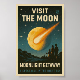 Besichtigung des Mondes - Retrofuturismus Lunar To Poster