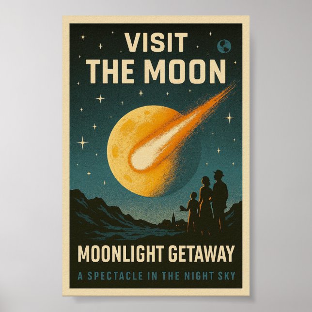 Besichtigung des Mondes - Retrofuturismus Lunar To Poster (Vorne)