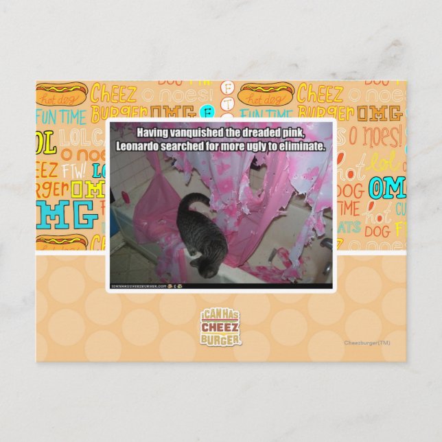 Besiegte das gefürchtete Rosa Postkarte (Vorderseite)