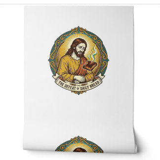 Besiegter Jesus raucht verbrannten Toast Frühstück Tapete