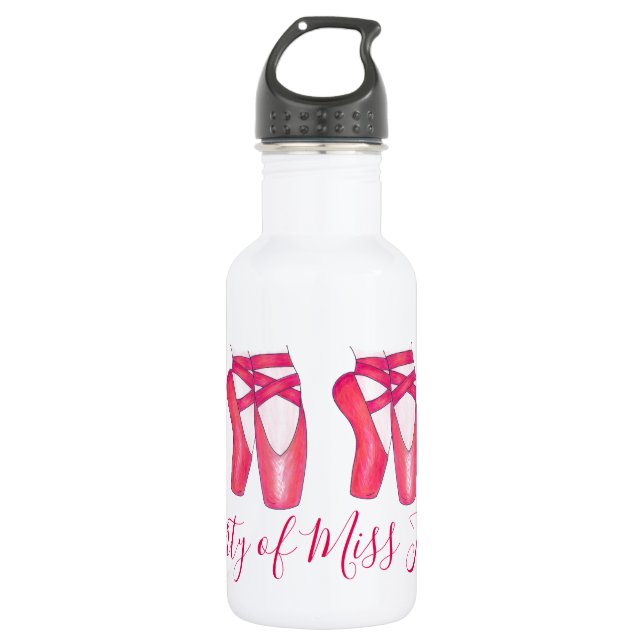 Besitz des Pink Ballet Pointe Toe Dance Slipper Edelstahlflasche (Vorderseite)