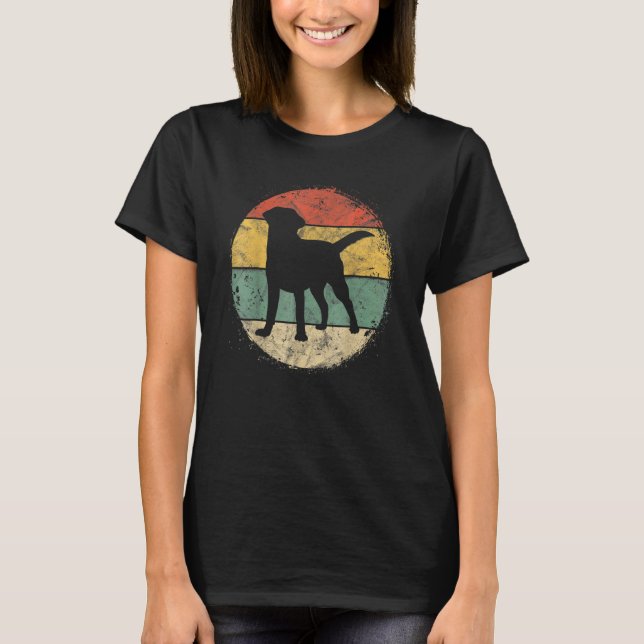 Besitzer des Circle Retro Labrador Golden Black La T-Shirt (Vorderseite)