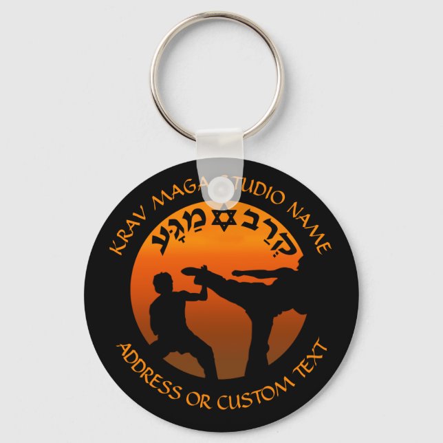 Besitzer des israelischen Kampfstudios Krav Maga Schlüsselanhänger (Vorderseite)