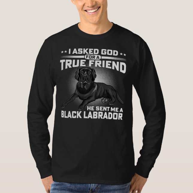 Besitzer des schwarzen Labrador Retriever Hundes,  T-Shirt (Vorderseite)