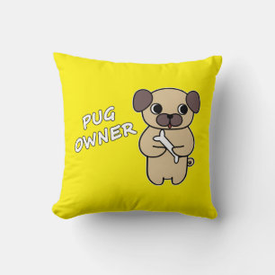 BESITZER EINES PUGS - Hellgelb Kissen