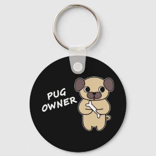 BESITZER EINES PUGS - Schwarz Schlüsselanhänger