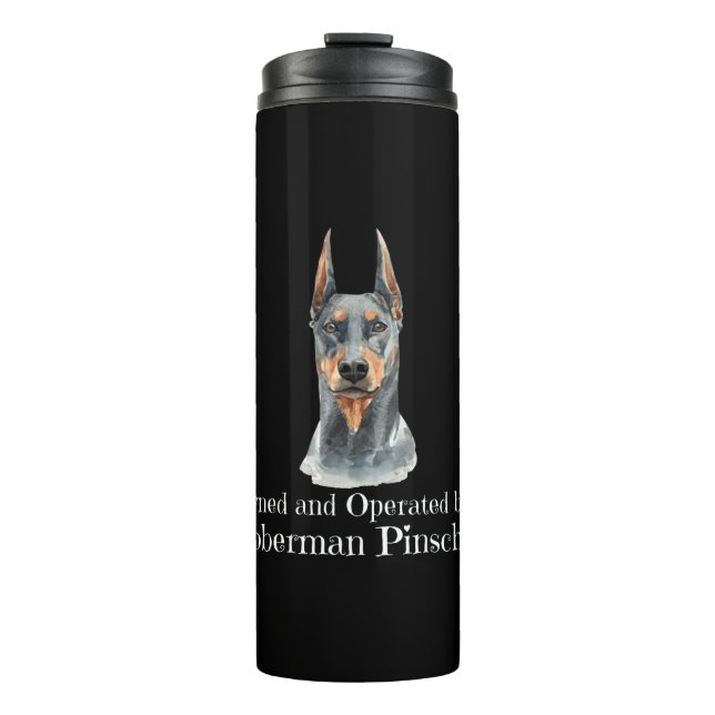 Besitzer und Bediener eines Doberman Pinscher Dog Thermosbecher (Vorderseite)