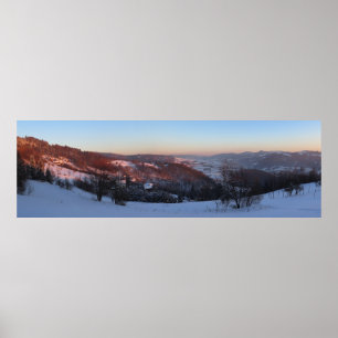Beskid Sądecki Sunset panorama Poster