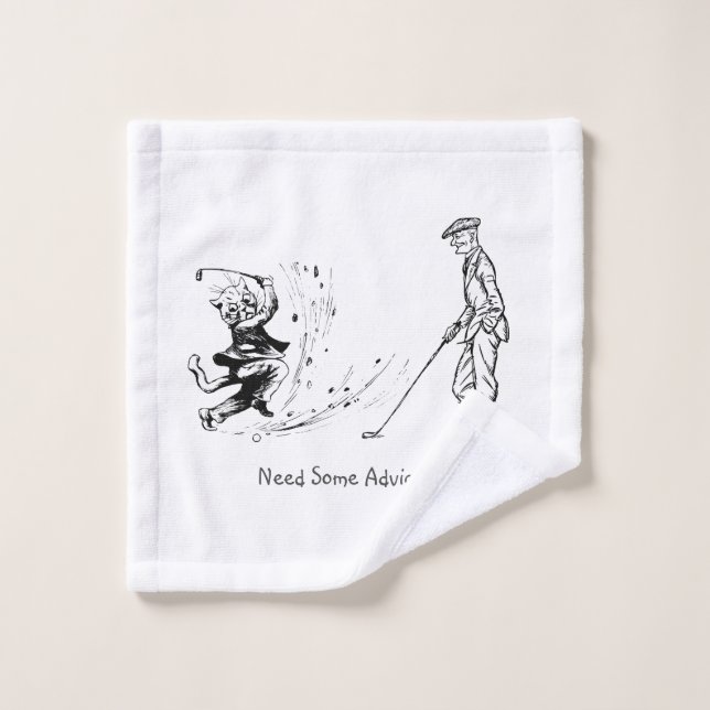 Besoin de conseils (drôle de chat de golf)? (Gant de toilette)