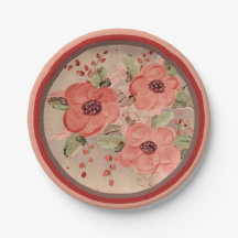 Besondere Anlass-Papierdruckpapier-Teller mit rote