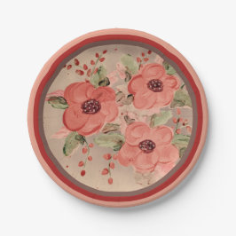 Besondere Anlass-Papierdruckpapier-Teller mit rote Pappteller