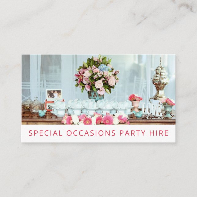 Besondere Anlass Party Supply Event Miete Visitenkarte (Vorderseite)