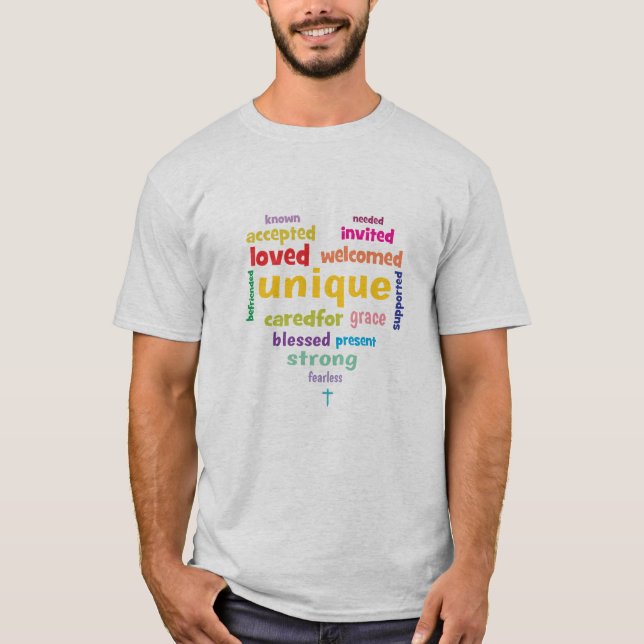 Besondere Bedürfnisse Herzwörter T-Shirt (Vorderseite)