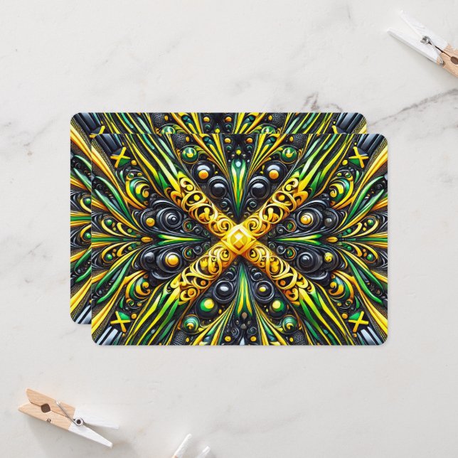 Besondere Einladungen für jamaikanisches Design (Vorderseite/Rückseite Beispiel)