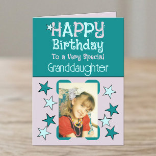 Besondere Enkelin Foto Türkis Geburtstag Karte
