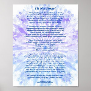 Besondere Erinnerungen an ein Haustier, PB Poster 